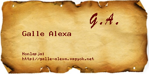 Galle Alexa névjegykártya